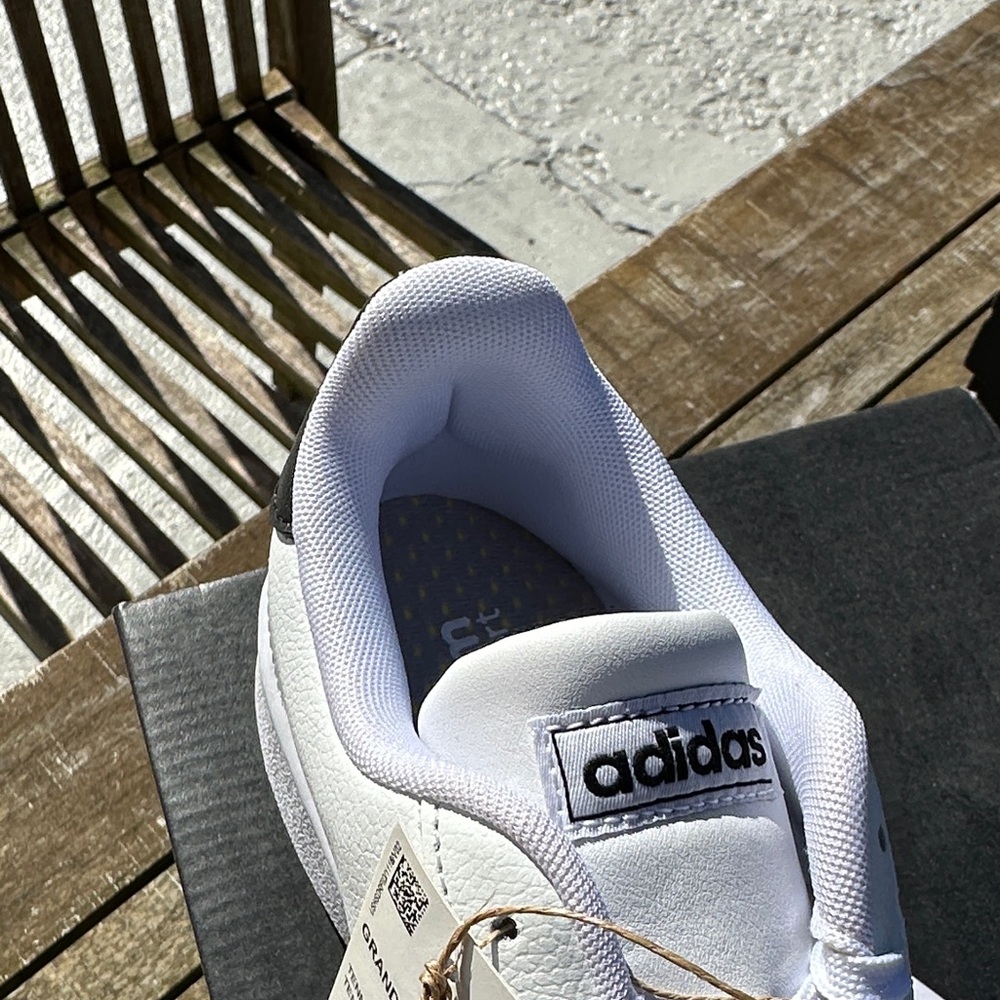adidas Grand Court men’s White Sneakers with Black Three-Stripes Accent - Picture 4 of 4